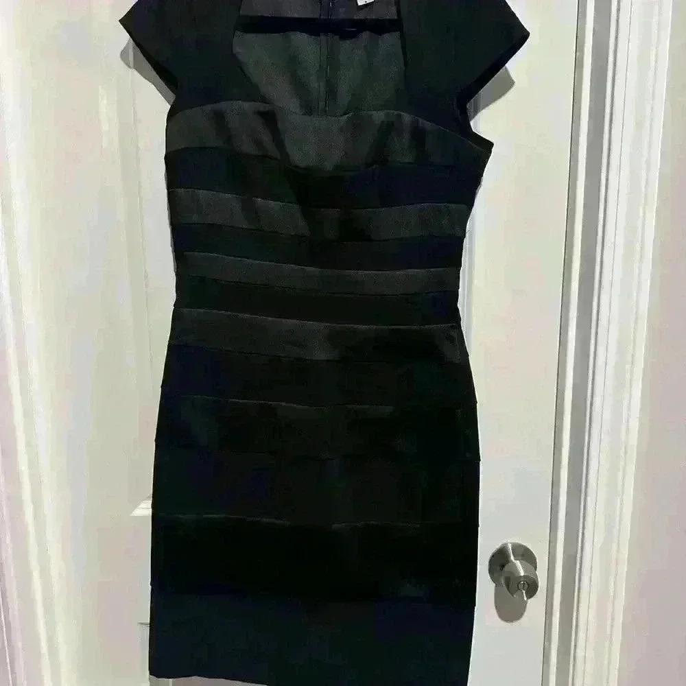 Black Satin Dress by Sangria Size 8